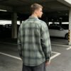 Custom Washed Plaid Screen Print Shirt - Style 59AD93 - product detail view 2 Custom Washed Plaid Screen Print Shirt - Style 59AD93 - product detail view 2