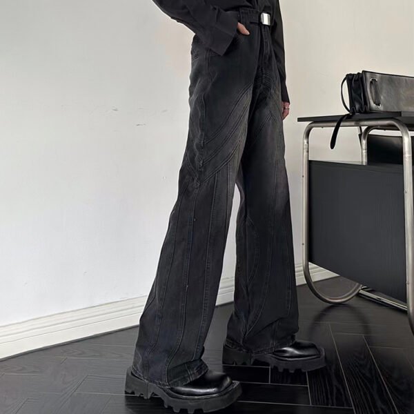 Custom Washed Pressed Pleat Flare Jeans - Style A9FAC1 - product detail view 5 Custom Washed Pressed Pleat Flare Jeans - Style A9FAC1 - product detail view 5