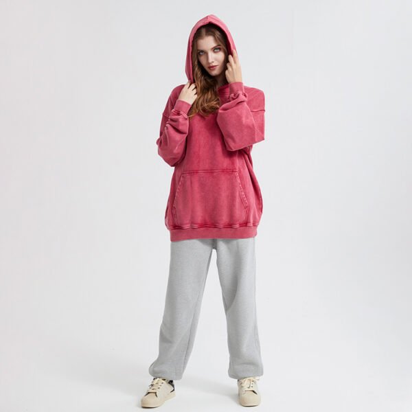 Custom Washed Pullover Hoodie with Elasticated Trims - Style 2C3CB8 - product detail view 5 Custom Washed Pullover Hoodie with Elasticated Trims - Style 2C3CB8 - product detail view 5
