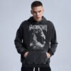 Custom Washed Pullover Hoodie With Rib Cuffs - Style 06AA9D - product detail view 7
