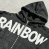 Custom Washed Raised-Letter Zip Hoodie - Style F44BFA - product detail view 4 Custom Washed Raised-Letter Zip Hoodie - Style F44BFA - product detail view 4