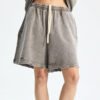 Custom Washed Raw-Hem Relaxed Shorts - Style 671E3B - product detail view 3 Custom Washed Raw-Hem Relaxed Shorts - Style 671E3B - product detail view 3