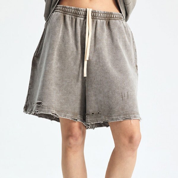 Custom Washed Raw-Hem Relaxed Shorts - Style 671E3B - product detail view 3 Custom Washed Raw-Hem Relaxed Shorts - Style 671E3B - product detail view 3