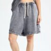 Custom Washed Raw-Hem Relaxed Shorts - Style 671E3B - product detail view 4 Custom Washed Raw-Hem Relaxed Shorts - Style 671E3B - product detail view 4