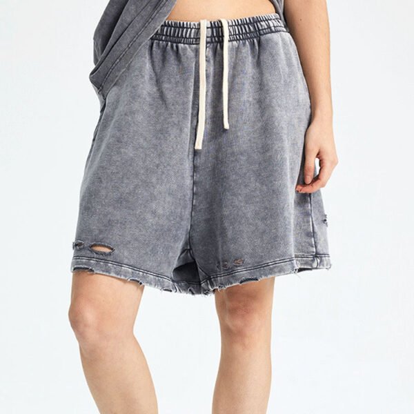 Custom Washed Raw-Hem Relaxed Shorts - Style 671E3B - product detail view 4 Custom Washed Raw-Hem Relaxed Shorts - Style 671E3B - product detail view 4