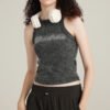Custom Washed Rhinestone Fitted Sleeveless Tank Top - Style F6BF06 - product detail view 3