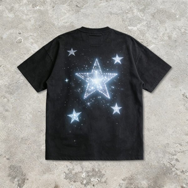 Custom Washed Rhinestone Star Streetwear T-Shirt | 5ADBA741 - Style 5ADBA7 Custom Washed Rhinestone Star Streetwear T-Shirt | 5ADBA741 - Style 5ADBA7