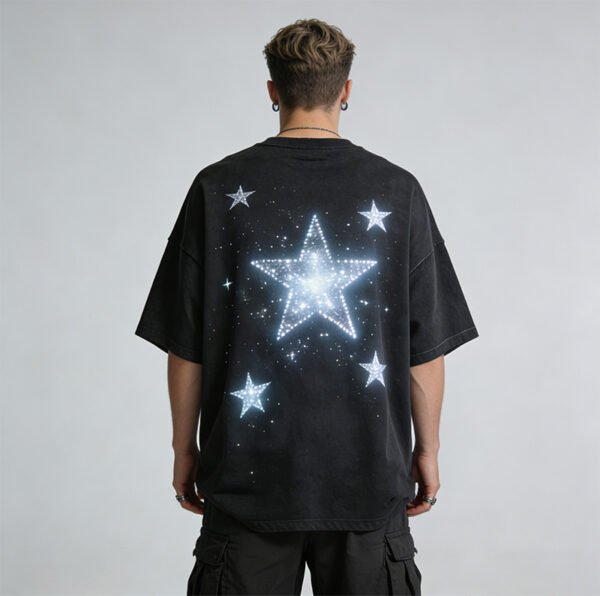 Custom Washed Rhinestone Star Streetwear T-Shirt | 5ADBA741 - Style 5ADBA7 - product detail view 3 Custom Washed Rhinestone Star Streetwear T-Shirt | 5ADBA741 - Style 5ADBA7 - product detail view 3