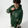 Custom Washed Rhinestone Zip Hoodie and Pant Set - Style AC925F