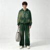 Custom Washed Rhinestone Zip Hoodie and Pant Set - Style AC925F - product detail view 2