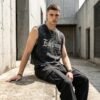 Custom Washed Rivet Patch Cropped Tank Top - Style 8EAFBA - product detail view 3