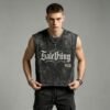 Custom Washed Rivet Patch Cropped Tank Top - Style 8EAFBA - product detail view 4
