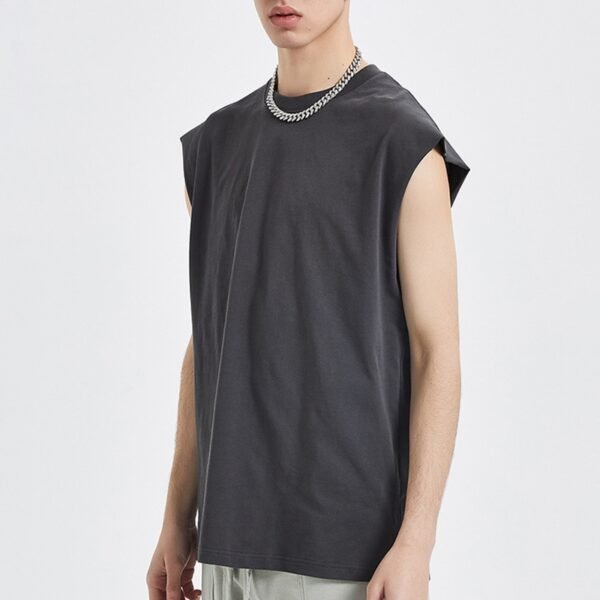 Custom Washed Sleeveless Streetwear Tank Top - Style 180F5E - product detail view 2 Custom Washed Sleeveless Streetwear Tank Top - Style 180F5E - product detail view 2
