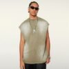 Custom Washed Sleeveless Frayed-Edge Tank Top - Style A6C6A0 Custom Washed Sleeveless Frayed-Edge Tank Top - Style A6C6A0