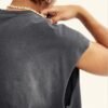 Custom Washed Sleeveless Frayed-Edge Tank Top - Style A6C6A0 - product detail view 4 Custom Washed Sleeveless Frayed-Edge Tank Top - Style A6C6A0 - product detail view 4