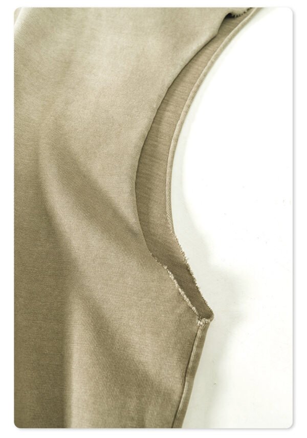 Custom Washed Sleeveless Frayed-Edge Tank Top - Style A6C6A0 - product detail view 10 Custom Washed Sleeveless Frayed-Edge Tank Top - Style A6C6A0 - product detail view 10