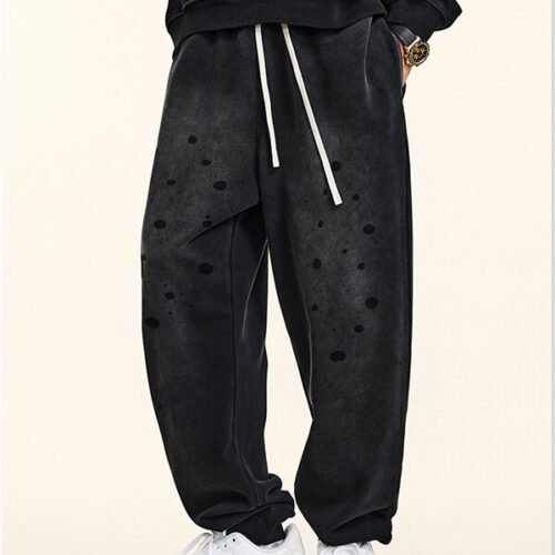 Custom Washed Speckle Gradient Drawstring Sweatpants - Style 56A00F Custom Washed Speckle Gradient Drawstring Sweatpants - Style 56A00F