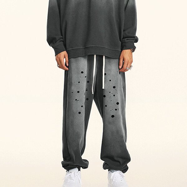 Custom Washed Speckle Gradient Drawstring Sweatpants - Style 56A00F - product detail view 7 Custom Washed Speckle Gradient Drawstring Sweatpants - Style 56A00F - product detail view 7