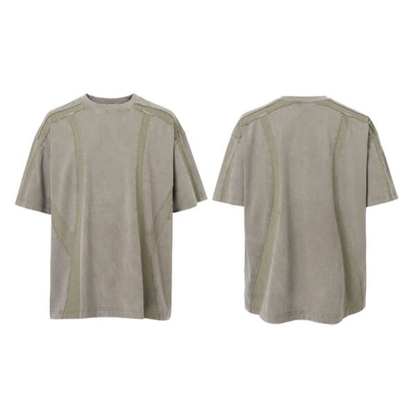 Custom Vintage Washed Spliced Panel T-Shirt - Style 0F0B31 - product detail view 6
