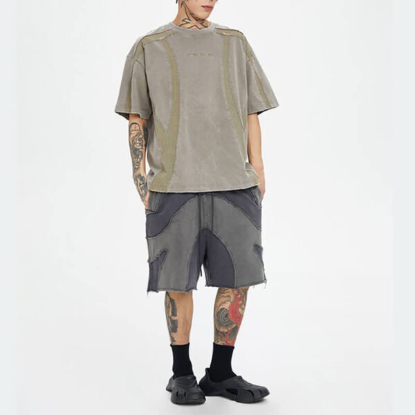 Custom Vintage Washed Spliced Panel T-Shirt - Style 0F0B31 - product detail view 8