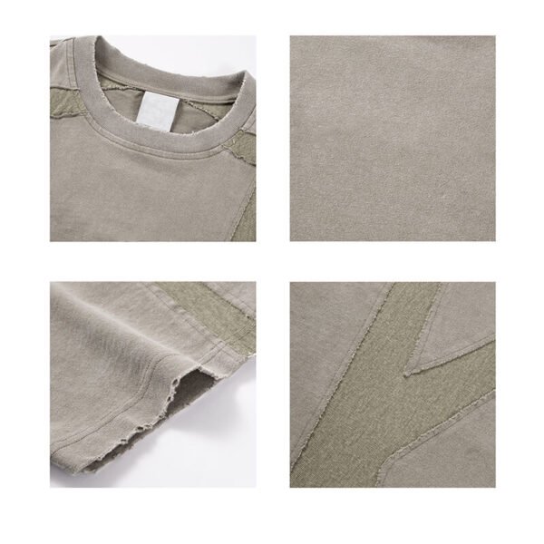Custom Vintage Washed Spliced Panel T-Shirt - Style 0F0B31 - product detail view 11