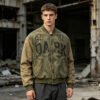 Custom Washed Spliced Varsity Jacket - Style A71CA6