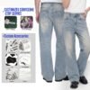 Custom Washed Straight-Leg Denim Jeans | - Style 435148 - product detail view 3 Custom Washed Straight-Leg Denim Jeans | - Style 435148 - product detail view 3