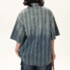Custom Washed Striped Denim Overshirt - Style 7D0433 - product detail view 4 Custom Washed Striped Denim Overshirt - Style 7D0433 - product detail view 4