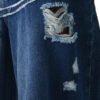 Custom Washed Striped Ripped Denim Shorts - Style 55039B - product detail view 6 Custom Washed Striped Ripped Denim Shorts - Style 55039B - product detail view 6