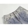 Custom Washed Studded Denim Shorts - Style 02B523 - product detail view 7 Custom Washed Studded Denim Shorts - Style 02B523 - product detail view 7