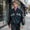 Custom Washed Octopus Applique Varsity Bomber Jacket - Style 2DF636 - product detail view 4