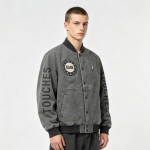 Custom Washed Patch Detail Varsity Jacket - Style BE6077