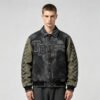Custom Washed Varsity Jacket with Chevron Sleeves 704-02 - Style BF2F73 Custom Washed Varsity Jacket with Chevron Sleeves 704-02 - Style BF2F73