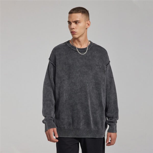 Custom Washed Vintage Oversized Crewneck Sweater - Style DDBB65 - product detail view 3 Custom Washed Vintage Oversized Crewneck Sweater - Style DDBB65 - product detail view 3