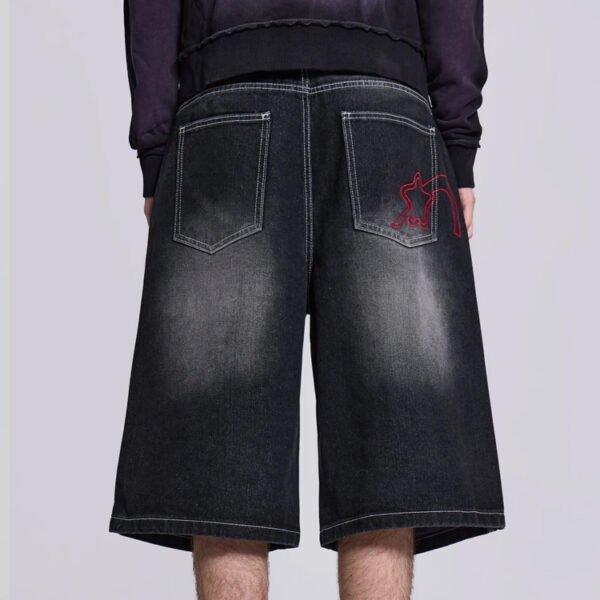 Custom Washed Wide-Leg Denim Shorts - Style E6CF8D - product detail view 2 Custom Washed Wide-Leg Denim Shorts - Style E6CF8D - product detail view 2