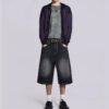 Custom Washed Wide-Leg Denim Shorts - Style E6CF8D - product detail view 3 Custom Washed Wide-Leg Denim Shorts - Style E6CF8D - product detail view 3