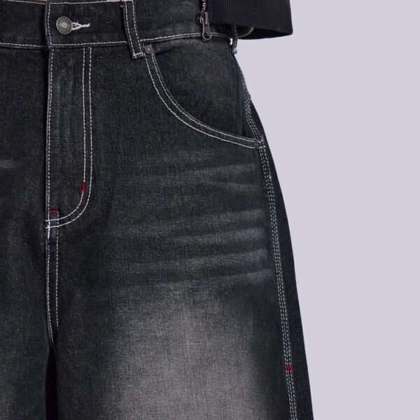 Custom Washed Wide-Leg Denim Shorts - Style E6CF8D - product detail view 5 Custom Washed Wide-Leg Denim Shorts - Style E6CF8D - product detail view 5