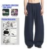 Custom Washed Wide-Leg Terry Pants - Style FFBA65 - product detail view 2 Custom Washed Wide-Leg Terry Pants - Style FFBA65 - product detail view 2