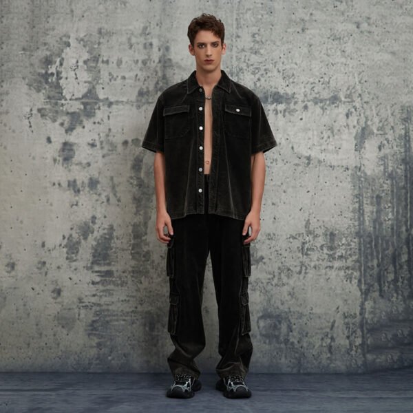 Custom Washed Workwear Cargo Shorts - Style 841538 - product detail view 2