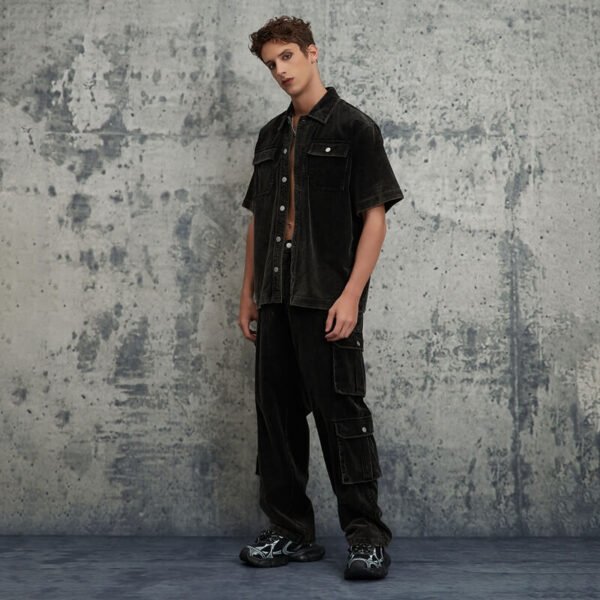 Custom Washed Workwear Cargo Shorts - Style 841538 - product detail view 4