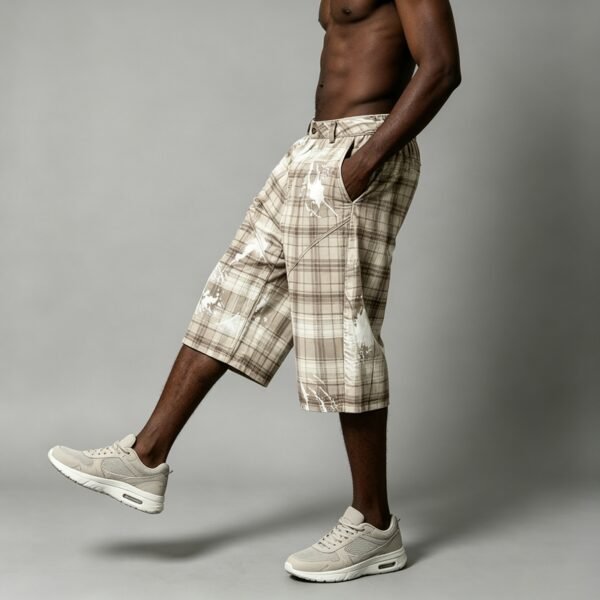 Custom Wide-Leg Plaid Capri Pants | - Style 14C69B - product detail view 7 Custom Wide-Leg Plaid Capri Pants | - Style 14C69B - product detail view 7