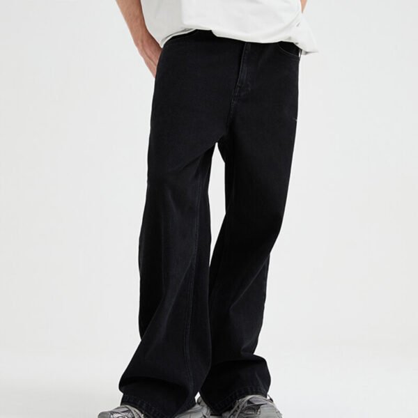 Custom Dark-Wash Wide Straight-Leg Jeans - Style 512749 Custom dark-wash wide straight-leg jeans