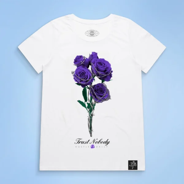 Custom Women's Barbed Rose Graphic T-Shirt - Style D5952E - product detail view 2