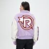 Custom Women's Contrast Varsity Bomber Jacket - VW-DE6C - Style DE6C50 - product detail view 5
