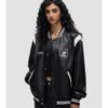 Custom Women's Contrast Varsity Jacket - Style D038F7 - product detail view 7 Custom Women's Contrast Varsity Jacket - Style D038F7 - product detail view 7