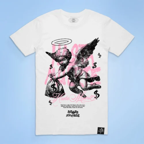 Custom Zero-Fill Angel Graphic Streetwear T-Shirt | VW-EABF7 - Style EABF7A Custom Zero-Fill Angel Graphic Streetwear T-Shirt | VW-EABF7 - Style EABF7A
