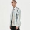 Custom Iridescent Textured Panel-Print Streetwear Jacket - Style 4B9BE8 - product detail view 2
