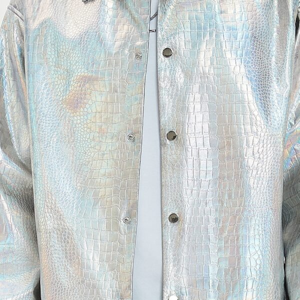 Custom Iridescent Textured Panel-Print Streetwear Jacket - Style 4B9BE8 - product detail view 7