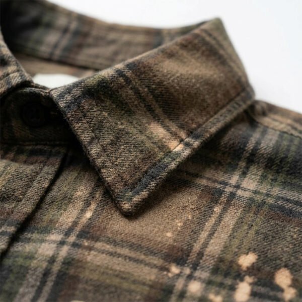 Custom Vintage Plaid Spray-Dyed Embroidered Shirt - Style 56FC14 - product detail view 2 Custom Vintage Plaid Spray-Dyed Embroidered Shirt - Style 56FC14 - product detail view 2