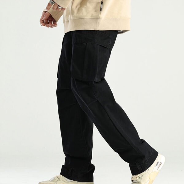 Custom Vintage-Washed Loose Multi-Pocket Cargo Pants - Style 5E528A - product detail view 4